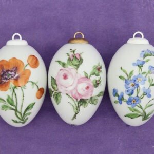 Große Porzellaneier zum Hängen - Blumen