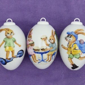 Große Porzellaneier zum Hängen - Hasen